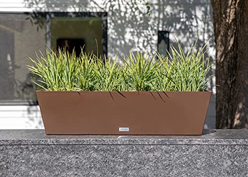 Veradek Pure Series Window Box Planter - Tapered Outdoor Planter - color: Espresso, size: 36 inch