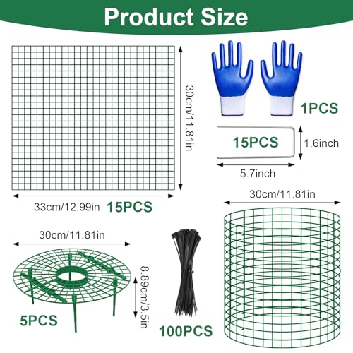 5 Sets Strawberry Plant Support with Wire Plant Protectors, 12.9"x 11.8" Wire Plant Cages and Strawberry Growing Racks, Animal Protection for Strawberry Tomato Garden Vegetables Plants
