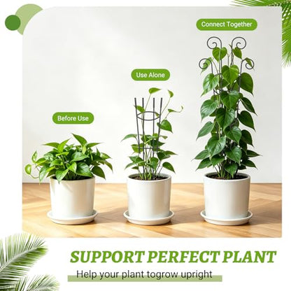 Plant Trellis 2 Pack Trellis for Potted Plants 29.96 in Trellis for Climbing Plants Indoor Plant Support Expandable Metal Monstera Plant Support for Pothos Ivy with Plant Ties - size: 29.96in, 2P