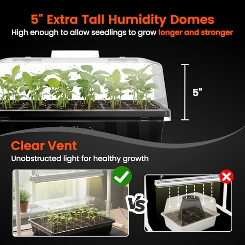 SOLIGT Thick Plastic 3-Set Strong Seed Starter Trays with 5" Humidity Domes - size: 3 Set