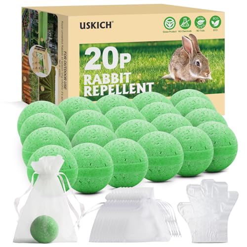 Rabbit Repellent Outdoor,20 Pack Natural Peppermint Oil Rabbit Repellent - color: Green-rabbit