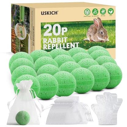 Rabbit Repellent Outdoor,20 Pack Natural Peppermint Oil Rabbit Repellent - color: Green-rabbit