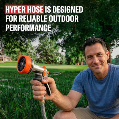 Heavy-Duty Metal Garden Hose Nozzle Sprayer- 316 Stainless Steel - High-Pressure 120 PSI - Multi-Function Spray with Ergonomic Handle - 10 Way