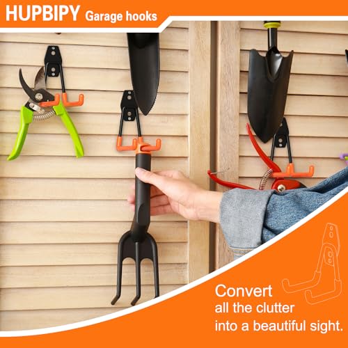 HUPBIPY Garage Hooks Heavy Duty 4 Pack, Wall Mount Ladder Hooks - color: Orange Medium U Hook