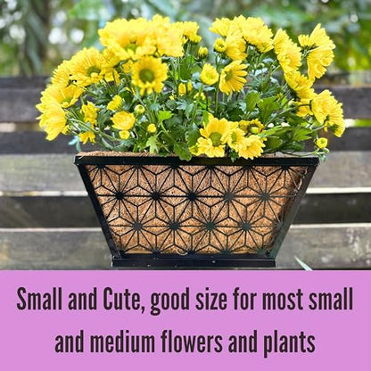 LaLaGreen Flower Wall Planter (12 in, 2 Pack) Black Fence Window Box - size: 12" (30cm) x 2 pack