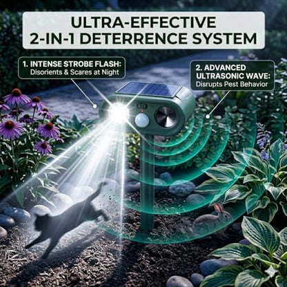 Solar Ultrasonic Animal Repellent Sonic Fortress Pro Deer Repellent Devices