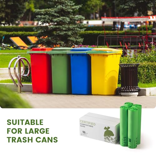 SUPERBIO 96 Gallon Compostable Lawn & Leaf Bags, Extra Thick 1.57 Mil - style: 96 gallon,40 count