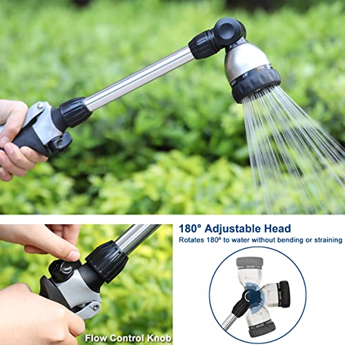 FANHAO Garden Hose Nozzle Thumb Control +16 Inches Metal Garden Hose Wand