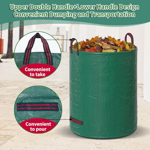 for 3 Pack-53 Gallon Reusable Yard Waste Bags Lawn and Leaf Bags - size: 1 Count (Pack of 3)