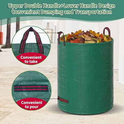 for 2 Pack-53 Gallon Reusable Yard Waste Bags Lawn and Leaf Bags - size: 1 Count (Pack of 2)