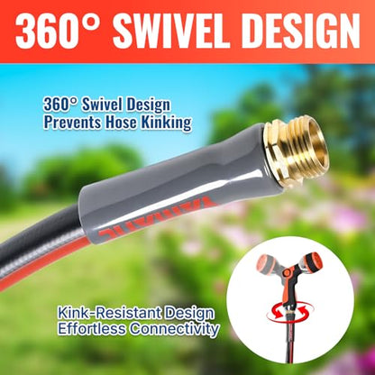 YAMATIC Female to Female Short Garden Hose 5/8 in x 5 ft, 2 in 1 Dual Use Heavy Duty Leader Hose with Solid Brass Connector, All-Weather Water Hose, Burst 300 PSI - size: 5' (feet) Double Females