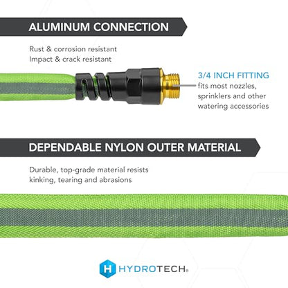 HydroTech FLATJACKET Lightweight Garden Hose 5/8 in x 50 ft, Green - size: 50 Feet