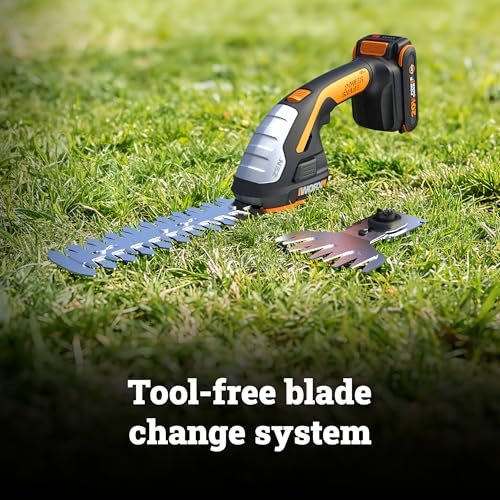 WORX Cordless Grass Shear & Shrub Trimmer, 20V with Extension Pole, WG801.4 - style: 8" 20V Shrubber Trimmer w/4" Grass Shear/(1)2.0Ah Battery