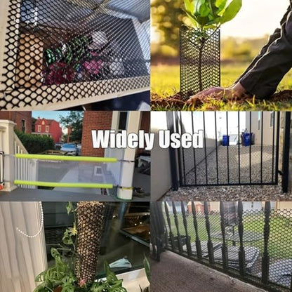 Plastic Chicken Wire Mesh - 16in x 16.4 ft Black,Comes with 30 Twist Ties, Plastic Wire Mesh Fence for Dogs, Cats & Poultry - Garden Netting & Animal Barrier, Balcony Netting for Pets - WEYHDDTL - size: 16Inchx16.4Ft(0.3"Opening)
