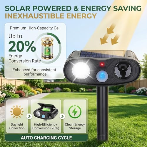 Sonic Fortress Pro Deer Repellent Device Outdoor with LED Flash 2 Packs