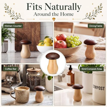 2 Pack Wooden Mushroom Fruit Fly Traps for Indoor