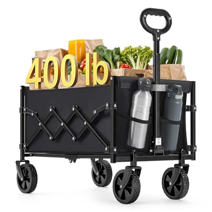 SONGMICS Small Collapsible Wagon, 400 lb Dynamic Weight Capacity