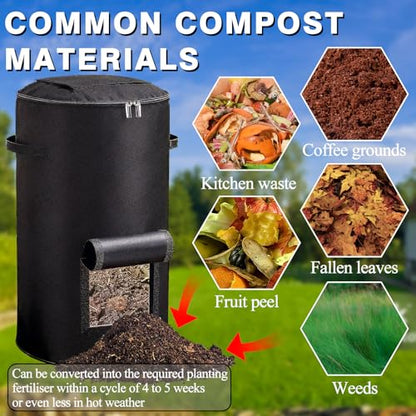 34 Gallon Compost Bins Outdoor with Observation Windows