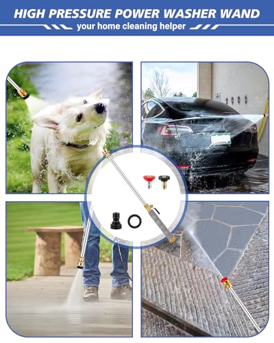 Jet Nozzle Power Washer for Garden Hose, High Pressure Hose Nozzle - color: Gray