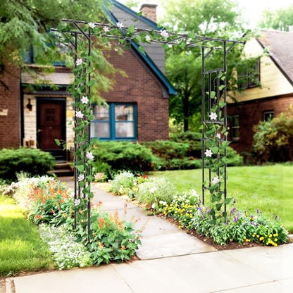 Garden Arch Trellis 78.7" L*85.4" H Sturdy & Rustproof Flat Top Garden Arch - size: 78(L)*85(H)*16(W)inch-20MM