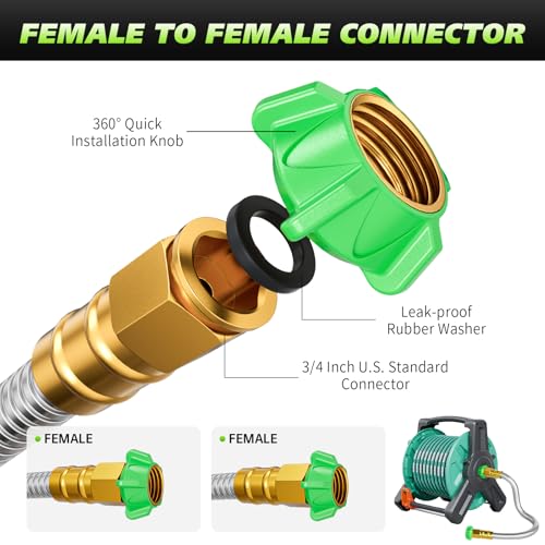 Garden Hose 6 ft with Female to Female Connector, Outdoor Extension Adapter - size: 6FT