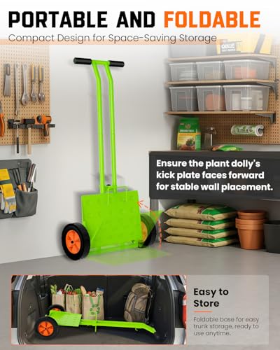 Plant Caddy with Wheels, 176 Lbs Heavy Duty Plant Dolly Cart - color: Green