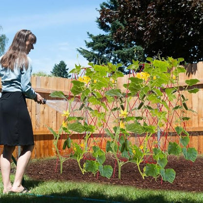 Cucumber Trellis 2 Pack,Foldable A-Frame Garden Trellis - color: Garnet Red, size: 39.4" H