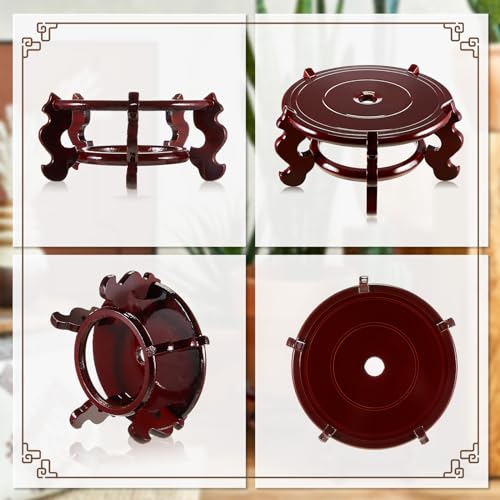 Geetery 2 Pcs 4–12 in Oriental Wooden Plant Stand Indoor Vase Stand, 12 in - size: 12 in