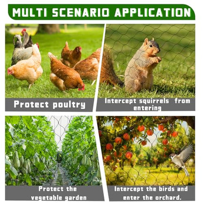 Black Bird Netting for Garden Protection Reusable Heavy Duty Garden Mesh Net Fruit Tree Netting Pest Barrier Bird Fence Protect Fruit Trees Vegetable with Ties and Staples (7' x 100')