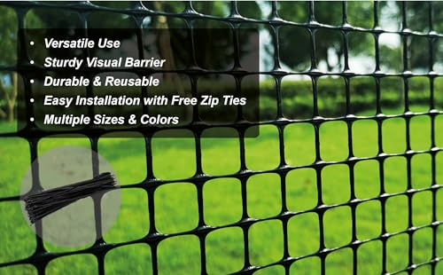PotatoLife Black Plastic Garden Fence, Hardware Mesh, 24'' x 15' - color: Black, size: 24'' x 15'