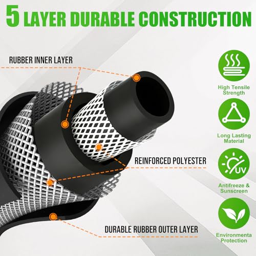 Heavy Duty Garden Hose 25FT x 5/8", 300psi Working, 1100psi Burst - size: 5/8 25FT Male to Female