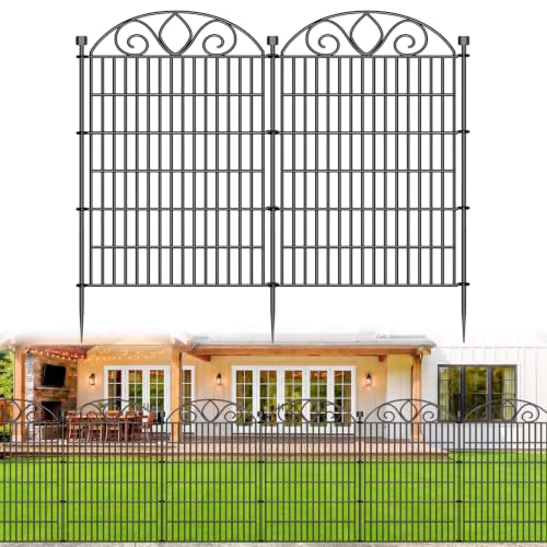 No Dig Garden Fence Outdoor for Yard, 10 Panels - size: 44 in(H) X 23.6 ft(L)