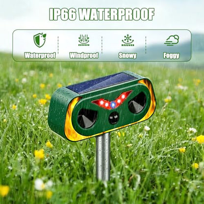 2026 Upgraded Ultrasonic Solar Animal Repellent Outdoor-4 Pack