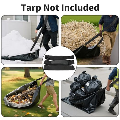 10.2 ft Heavy-Duty Leaf Tarp Pulling Strap with Padded Shoulder Support