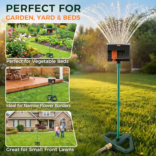 4 Way Adjustable Mini Turbo Oscillating Lawn Sprinkler(Weighted Base) - style: Metal Weighted Base