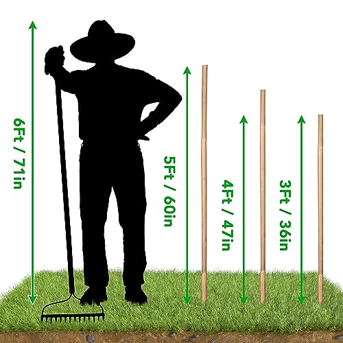SWANGSA 75 Pack 5Ft (57.5inch) Garden Bamboo Stakes for Plant Support, Garden Poles for Tomatoes, Beans, Flowers, Potted, Indoor and Outdoor Climbing Plants - size: 5 Feet