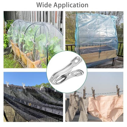 40Pcs Garden Clips for Netting, 2'' Metal Greenhouse Clamps to hoop