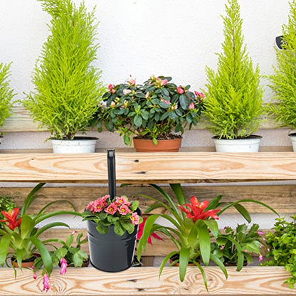 KINGLAKE Flower Pots,10 Pcs Metal Iron Hanging Flower Plant Pots Balcony Garden Plant Planter Baskets Fence Bucket Pot 4'' Flower Holders with Detachable Hook Black - color: Black, size: 4 Inch