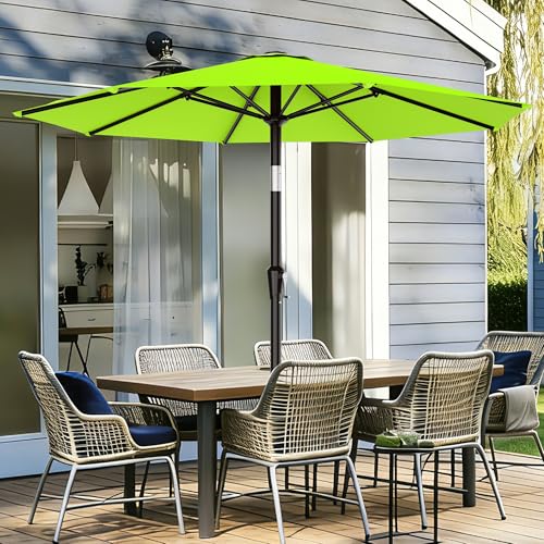 AreShark 9FT Outdoor Patio Umbrella with Tilt and Crank, Apple Green - color: Apple Green, size: 9ft