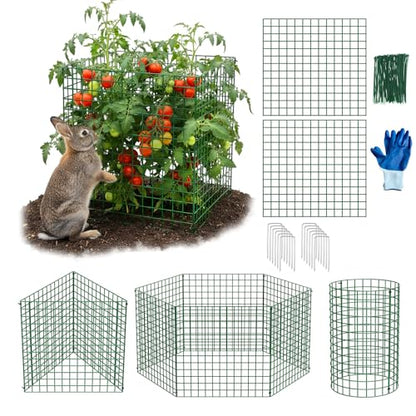 18PCS Plant Protectors from Animals, 13"x13" Metal Plant Cages for Outdoor Plants, Reusable Plant Covers from Animals, Garden Cloche & Chicken Wire Cloche for Vegetables, Flowers, Seedlings