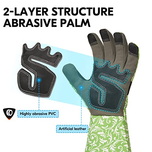 Vgo... 1 Pair Gardening Gloves Ladies,Safety Work Gloves,Long Sleeves Gauntlet,Puncture Proof,Touchscreen(Size S,Green,AL6608-FM) - color: 1 Pair - Green, size: Women's Small