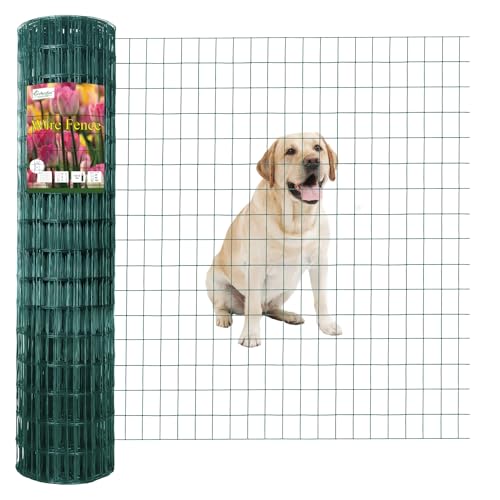 Green PVC Coated Welded Wire Fence 48" x 100' Roll, 2"x3" Mesh, 16 Gauge - color: Green, size: 2''x3'' 16GA 48''x100'