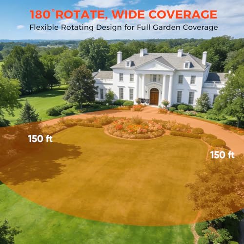 New Retractable Garden Hose Reel 150 ft x 1/2 inch 9 Sprayer Nozzle Automatic Slow Return Any Length Lock Heavy Duty Wall-Mounted Hose Reels for Outside 180° Swivel UV Resistant