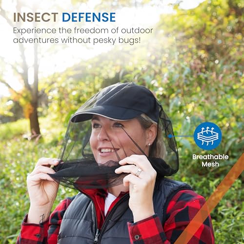EVEN NATURALS Premium Mosquito Head Net - Ultra-Fine Bug Net for Maximum Head Protection – Lightweight, Breathable Insect Shield for Camping, Hiking and Outdoor Adventures - 25x26x39 Inches - size: 1-Pack