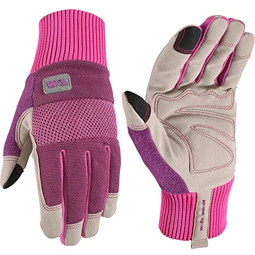 Wells Lamont Women's High Dexterity Breathable 3D Mesh Work and Gardening Gloves, Pink (7764) - size: Large