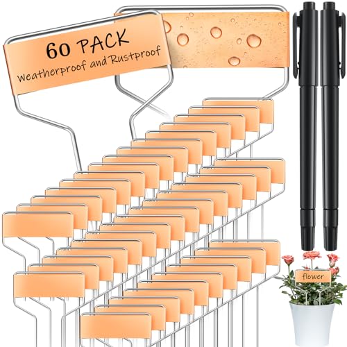 Moxweyeni 60 Pcs Metal Garden Tags Plant Labels,Copper,4 Inch - color: 4 Inch, size: Copper