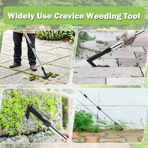 Crack Weeder with Long Handle, 60" Manual Crevice Weeding Tool