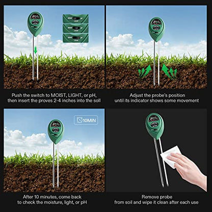 VIVOSUN 2 Pack Durable Waterproof Seedling Heat Mat Warm Hydroponic Heating Pad 10 x 20.75 Inch, Soil Tester, 3-in-1 Plant Moisture Meter Light and PH Tester for Germination, Indoor Gardening, Greenho