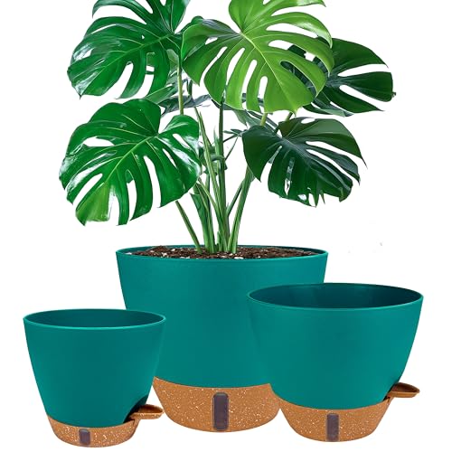 8/10/12 Inch Self Watering Pots for Indoor/Outdoor Plants - color: Turquoise, size: 8/10/12 inch