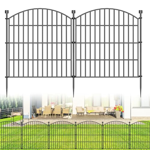 10 Panel No Dig Decorative Garden Fence 24" H x 20'L Outdoor Dog Barrier - size: 24 in(H) X 20 ft(L)
